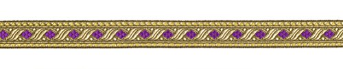 Ruther & Einenkel Borte Dekorationsband (Rombe) 30 mm, altgold lila/Aufmachung 5 m, Viskose, Polyester, PE-Film, 500 x 3 x 0.1 cm von Ruther & Einenkel