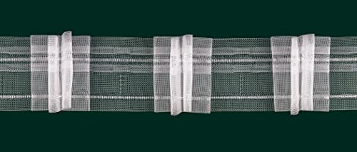Ruther & Einenkel Faltenband mit 4 Falten 50 mm, 300% / Aufmachung 10 m, Polyester, volltransparent, 1000 x 5 x 0.13 cm von Ruther & Einenkel