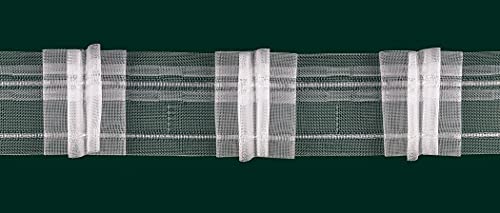 Ruther & Einenkel Faltenband mit 4 Falten 50 mm, 300% / Aufmachung 10 m, Polyester, volltransparent, 1000 x 5 x 0.13 cm von Ruther & Einenkel