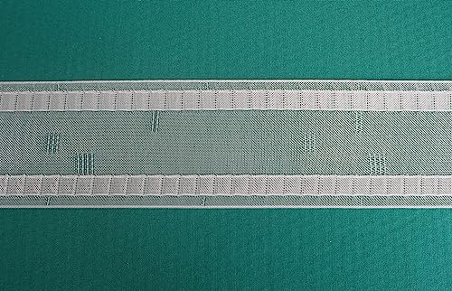 Ruther & Einenkel Taschenband für Wave-Systeme (Wellendekorationen) mit 6 cm Gleiterabstand, 75 mm/Aufmachung 10 m, Polyester, weiß von Ruther & Einenkel