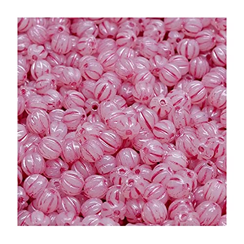 36 stk Gepresste tschechische Glasperlen - Kürbis-Rosa (Pressed Czech glass beads - pumpkin- pink) Rutkovsky von Rutkovsky