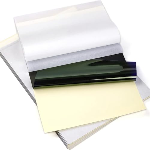 Ruuizksa Transferpapier - 100 Blatt A4-Format, Schablonenpapier zum Tätowieren, Transferset - DIY Tattoo-Transferpapier von Ruuizksa