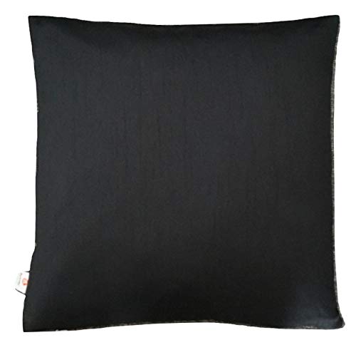 Basics Schwarz einfarbig Seide Kissenbezug mit unsichtbarer Reißverschluss, 100% weiche Dupionseide Kissenhülle für Sofa & Bett Kissen - 40 cm x 40 cm - RD2 von Ruwado