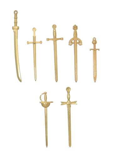 Ruwado 7 Stück Schwert-Charms, große Vintage-Anhänger, Lesezeichen für Frauen, DIY-Schmuckherstellung, Schlüsselanhänger, Scrapbooking, Buchliebhaber, Lesen, Bastelbedarf (Gold) von Ruwado