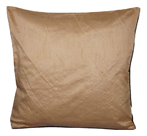 Ruwado Basics Beige Kissenbezug mit unsichtbarer Reißverschluss, 100% weiche Dupionseide Kissenhülle für Sofa & Bett Kissen - 40 cm x 40 cm von Ruwado