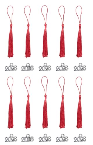 Ruwado Quasten mit 2026er-Charm, kleine, handgefertigte Lesezeichen, weiche Quasten für Abschlussfeier, Schlüsselanhänger, Ohrringe, Schmuckherstellung, Basteln, Hochzeitsgeschenke, Souvenir-Anhänger Ruwado Quasten mit 2026er-Charm, kleine, handgefertigte Lesezeichen, weiche Quasten für Abschlussfeier, Schlüsselanhänger, Ohrringe, Schmuckherstellung, Basteln, Hochzeitsgeschenke, Souvenir-Anhänger von Ruwado