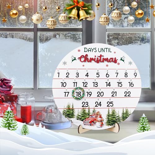Ruwshuuk Adventskalender - 25 Tage Weihnachtsdeko Mit Holzschild | Holz Deko Türschild Kalender Für Wand Kamin Schreibtisch Deko Ruwshuuk Adventskalender - 25 Tage Weihnachtsdeko Mit Holzschild | Holz Deko Türschild Kalender Für Wand Kamin Schreibtisch Deko von Ruwshuuk