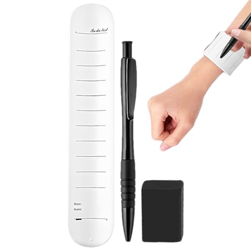 Ruwshuuk Handgelenksnotiz, Handgelenk Memo Pad | Tragbares Armband Notizblock mit Stift und Radiergummi | Silikon wasserdichtes Armband für die Arbeitserinnerungsliste Täglicher Organisation von Ruwshuuk