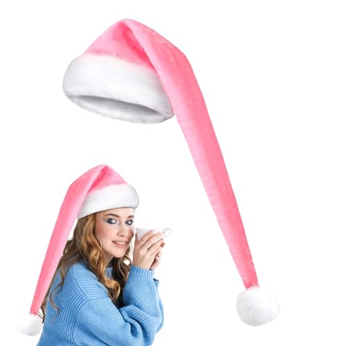 Ruwshuuk Lange Weihnachtsmütze für Erwachsene, Plüsch-Weihnachtsmannmütze, Unisex, Erwachsene, Cosplay-Kostüm, Weihnachtsmütze für Neujahrsfeiertage Ruwshuuk Lange Weihnachtsmütze für Erwachsene, Plüsch-Weihnachtsmannmütze, Unisex, Erwachsene, Cosplay-Kostüm, Weihnachtsmütze für Neujahrsfeiertage von Ruwshuuk