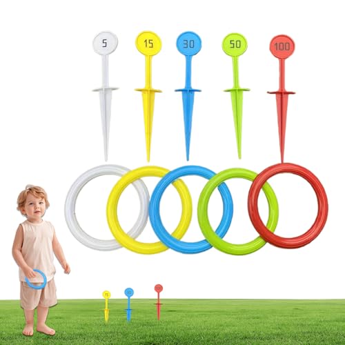 Ruwshuuk Ringwurfspiel für Erwachsene - Farbiges Interaktives Wurfspiel | Gartenspielzeug Für Familien Kinder Jugendliche Mädchen Drinnen Draußen Garten Strandhaus von Ruwshuuk