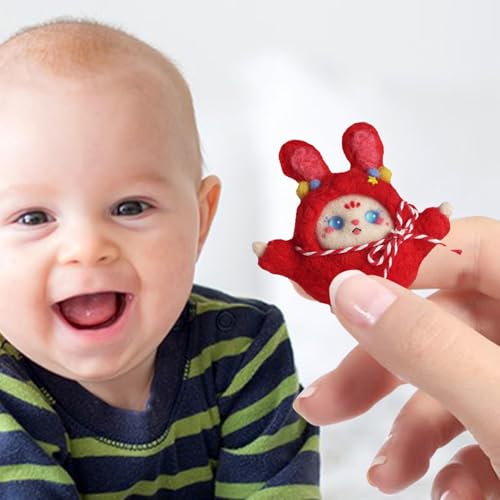 Ruyeiig Filzset, Wollfilzset - Filz-Bastelset,Nadelfilz-Set Starter, Filzset für Anfänger Erwachsene, Kinder, süße Filzpuppen, Filzzubehör von Ruyeiig