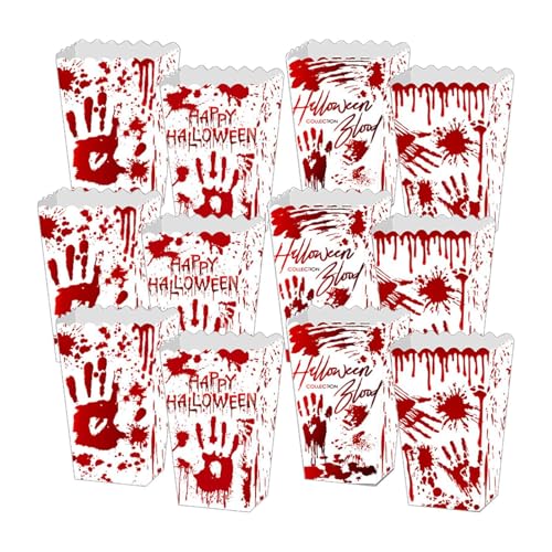 Ruyeiig Halloween Popcorn-Boxen,12 Stück Themen-Party Mitgebsel-Boxen für Popcorn - Behälter für Süßigkeiten und Kekse bei Halloween-Events und Partys Ruyeiig Halloween Popcorn-Boxen,12 Stück Themen-Party Mitgebsel-Boxen für Popcorn - Behälter für Süßigkeiten und Kekse bei Halloween-Events und Partys von Ruyeiig