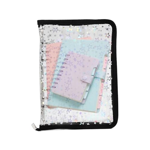 Ruyeiig Transparentes Ringbuch Nachfüllbar,Wiederverwendbares Sticker Aufbewahrungsbuch - Reißverschluss Sticker Album Für Schüler Lehrer Projektmanager Journal Tape Kleinteile Quittungen von Ruyeiig