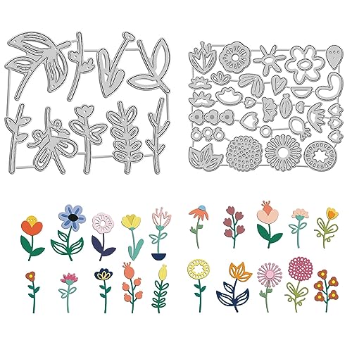 Ruzister® Blumen Metall Stanzformen Schichten Blumen Blatt Stanzform 3D DIY Blumen Prägeschablone für Kartenherstellung DIY Scrapbooking Buch Tags Dekorativ von Ruzister