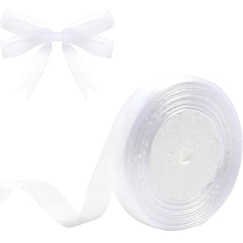 Ruzister Weißes, durchsichtiges Organzaband zum Verpacken von Geschenken, 1,6 cm, 45,7 m, Chiffonband für Blumensträuße, Bastelband für Hochzeiten, Kränze, Einladungen Ruzister Weißes, durchsichtiges Organzaband zum Verpacken von Geschenken, 1,6 cm, 45,7 m, Chiffonband für Blumensträuße, Bastelband für Hochzeiten, Kränze, Einladungen von Ruzister