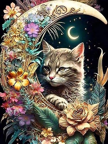 Rvhulwa 5D Diamond Painting Erwachsene Mond Katzen Diamant Painting Bilder Kit für Erwachsene DIY Crystal Strass Stickerei Painting Diamond-Painting Kit für Home Büro Wall Dekoration 30x40cm Rvhulwa 5D Diamond Painting Erwachsene Mond Katzen Diamant Painting Bilder Kit für Erwachsene DIY Crystal Strass Stickerei Painting Diamond-Painting Kit für Home Büro Wall Dekoration 30x40cm von Rvhulwa