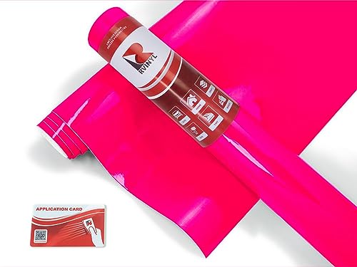 Oracal 6510 Pink 046 Fluoreszierende gegossene Folie, 0,6 m x 0,3 m, Vinylfolie, Rolle, für Cricut, Silhouette Cameo, Handwerk und Schilderschneider von Rvinyl