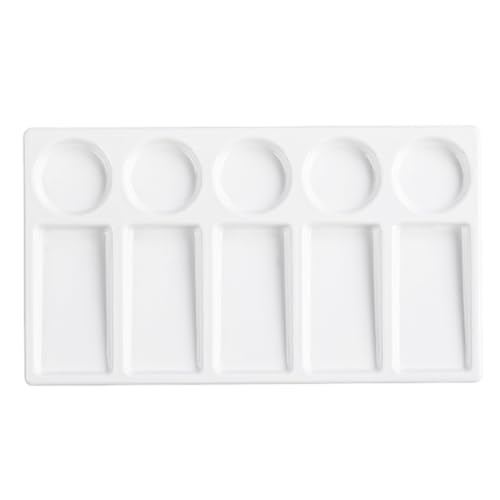 Lackpalette, 10 Wells White Round & Rechteck imitierten Keramikfarbe, umweltfreundliche Aquarellablett für Aquarell Gouache Acrylölmalerei Lackpalette, 10 Wells White Round & Rechteck imitierten Keramikfarbe, umweltfreundliche Aquarellablett für Aquarell Gouache Acrylölmalerei von Rwigeboo