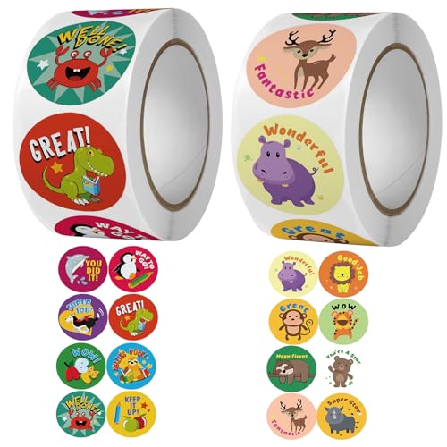 1000 Stk Tier Belohnungsaufkleber, 25mm Motivationsaufkleber für Kinder, 16 Muster Selbstklebende Lehrer Belohnung Aufkleber, Deutsch Belohnungssticker Reward Stickers Tieraufkleber für Lehrerbedarf 1000 Stk Tier Belohnungsaufkleber, 25mm Motivationsaufkleber für Kinder, 16 Muster Selbstklebende Lehrer Belohnung Aufkleber, Deutsch Belohnungssticker Reward Stickers Tieraufkleber für Lehrerbedarf von Rwoythk