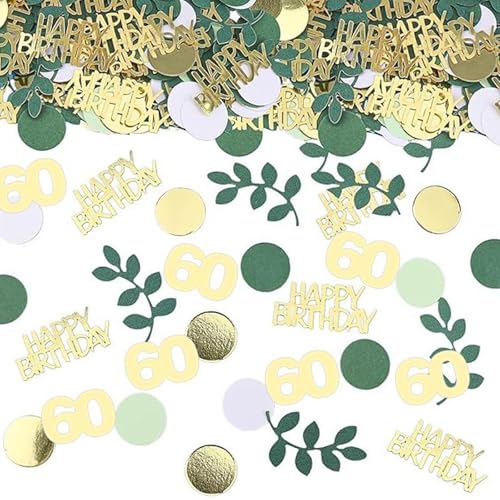 200 Stück Konfetti 60 Geburtstag Tischdeko, Partydekoration Geburtstag Grün Gold 60 für Jubiläen, Geburtstage, Partys, Tischdeko, Mann Frau,60 Jahre Dekoration 200 Stück Konfetti 60 Geburtstag Tischdeko, Partydekoration Geburtstag Grün Gold 60 für Jubiläen, Geburtstage, Partys, Tischdeko, Mann Frau,60 Jahre Dekoration von Rwoythk