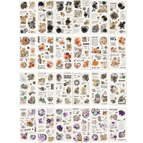24 Stück Vintage Scrapbooking Sticker Set, Journaling Zubehör, Ästhetische Aufkleber für Bullet Journal, Fotoalbum, Notizbuch 24 Stück Vintage Scrapbooking Sticker Set, Journaling Zubehör, Ästhetische Aufkleber für Bullet Journal, Fotoalbum, Notizbuch von Rwoythk