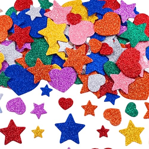 360 Stück Glitzernde Aufkleber Set, Sterne und Herz Sticker, Bunte Glitzer Sticker, Selbstklebend, Farbenfroh, für Kunsthandwerk, Sammelalben, DIY Dekoration 360 Stück Glitzernde Aufkleber Set, Sterne und Herz Sticker, Bunte Glitzer Sticker, Selbstklebend, Farbenfroh, für Kunsthandwerk, Sammelalben, DIY Dekoration von Rwoythk