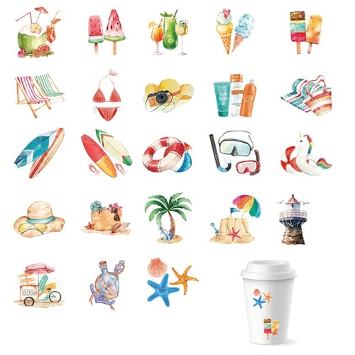 46 pcs Ästhetische Marine Stickers, Scrapbook Aufkleber Set, Urlaub Strandaufkleber für Sammelalbum, Basteln, Kid DIY Art Crafts, Koffer 46 pcs Ästhetische Marine Stickers, Scrapbook Aufkleber Set, Urlaub Strandaufkleber für Sammelalbum, Basteln, Kid DIY Art Crafts, Koffer von Rwoythk