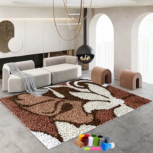 RxiBeFuw 38 x 52 cm Knüpfteppich DIY Kreuzstich Teppich Set - Knüpfset für Kinder & Erwachsene - Großer Teppich Knüpfen Set - Fußabtreter Latch Hook Kit RxiBeFuw 38 x 52 cm Knüpfteppich DIY Kreuzstich Teppich Set - Knüpfset für Kinder & Erwachsene - Großer Teppich Knüpfen Set - Fußabtreter Latch Hook Kit von RxiBeFuw