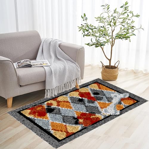 RxiBeFuw 38 x 52 cm Knüpfteppich zum Selber Knüpfen Set Erwachsene | Knüpfen Set für Kinder Erwachsene | Knüpfteppich Zum Selber Knüpfen mit Bedruckter Leinwand von RxiBeFuw