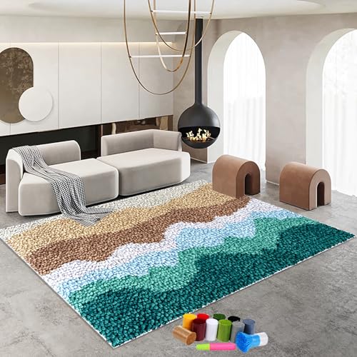 Teppich Knüpfen Set Erwachsene mit Häkelnadel - Knüpfteppich Zum Selber Knüpfen - 40 x 70 cm Farbe Bedruckter Leinwand Knüpfset - Großer Latch Hook Kit Teppich Machen Handwerk Home - Kreuzstich-Set Teppich Knüpfen Set Erwachsene mit Häkelnadel - Knüpfteppich Zum Selber Knüpfen - 40 x 70 cm Farbe Bedruckter Leinwand Knüpfset - Großer Latch Hook Kit Teppich Machen Handwerk Home - Kreuzstich-Set von RxiBeFuw