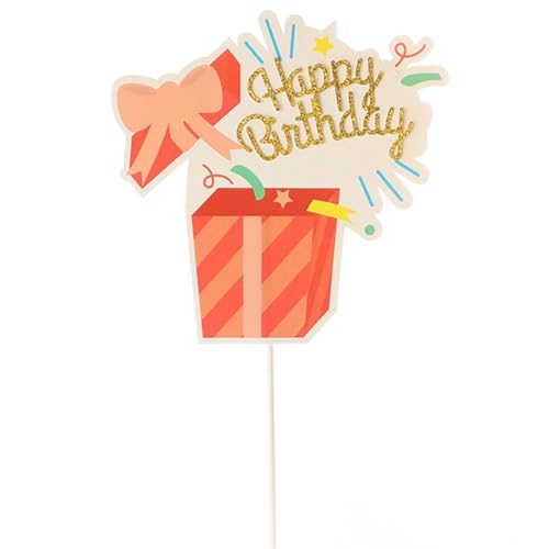 Rxuaw Alles Gute zum Geburtstag-Kuchenaufsatz Funkelnde Kuchendekorationen aus sicherem Papiermaterial für Mottoparty, Geburtstagsfeier von Rxuaw