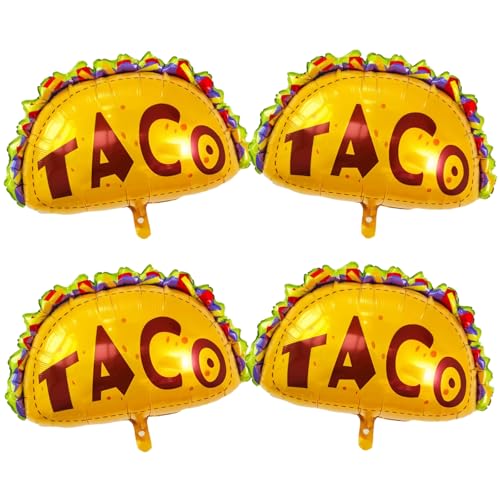Taco-Ballons, 71,1 cm, große Mexiko-Taco-Mylar-Luftballons für mexikanische Fiesta-Party-Dekorationen, Cinco de Mayo, Karneval, Geburtstag, Partyzubehör, 4 Stück Taco-Ballons, 71,1 cm, große Mexiko-Taco-Mylar-Luftballons für mexikanische Fiesta-Party-Dekorationen, Cinco de Mayo, Karneval, Geburtstag, Partyzubehör, 4 Stück von Rychif