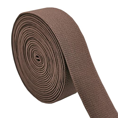 Elastisches Band zum Nähen, 35 mm breit, 4,5 m lang, buntes Twill-Gewebe, elastisch, Kaffeebraun Elastisches Band zum Nähen, 35 mm breit, 4,5 m lang, buntes Twill-Gewebe, elastisch, Kaffeebraun von Rydowenna