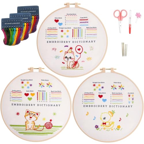 Ryebme Stickset für Anfänger, Sticken Set Erwachsene, mit 1 Stickrahmen, Anleitung und Werkzeuge, Kreuzstich Set, Embroidery kit für DIY Kunst, Handwerk, Nähen Ryebme Stickset für Anfänger, Sticken Set Erwachsene, mit 1 Stickrahmen, Anleitung und Werkzeuge, Kreuzstich Set, Embroidery kit für DIY Kunst, Handwerk, Nähen von Ryebme