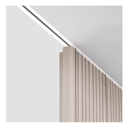 Deckengardinenschiene Einbaumontage, Ultradünne, Unsichtbare Aluminium-Gerade-Gleitschiene Für Raumteiler, Vormontierte Halterung(Weiß,18ft/5.49m) von Rygcrud