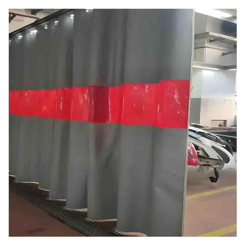 Rygcrud Industriell Schweißer-Vorhang Mit Kupfertülle, Schwer Entflammbare Decken Schweißer-Schirm Mit Rotem Sichtfenster Für Werkstatt(2.5x2.5 m) von Rygcrud