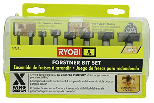 Ryobi A9FS8R1 8-teiliges X-Wing Forstner-Bit-Set für die Holzbearbeitung von Ryobi