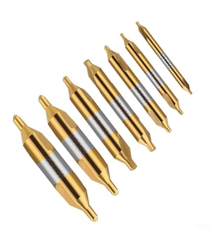 Zentrierbohrer Set 60 Grad Zentrierbohrer,Selbstzentrierende Scharnierbohrer Bits Verstellbare TüRfensterbohrer mit Inbusschlüssel TiN-beschichtet kombinierte Senker Bohrlochschneider (7 teiliges) von Rysydant