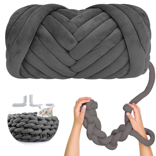 Ryvera Dicke Wolle Garn, Dicke Wolle zum Häkeln, Chunky Yarn Schlauchgarn Häkelwolle, 500g Sperrige Armstricken Dicke Wolle, Wolle zum Handstricken für DIY Basteln, Anfänger, Decken, Kissen, Rucksack Ryvera Dicke Wolle Garn, Dicke Wolle zum Häkeln, Chunky Yarn Schlauchgarn Häkelwolle, 500g Sperrige Armstricken Dicke Wolle, Wolle zum Handstricken für DIY Basteln, Anfänger, Decken, Kissen, Rucksack von Ryvera