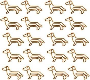 20 Stück goldene Dackel-förmige Büroklammern, niedliche kleine Büroklammern, niedliche Büroklammern, Lesezeichen, Planer-Clips, Papierhalter, Bürobedarf, Geschenke, Schreibtischbedarf 20 Stück goldene Dackel-förmige Büroklammern, niedliche kleine Büroklammern, niedliche Büroklammern, Lesezeichen, Planer-Clips, Papierhalter, Bürobedarf, Geschenke, Schreibtischbedarf von Rzcin