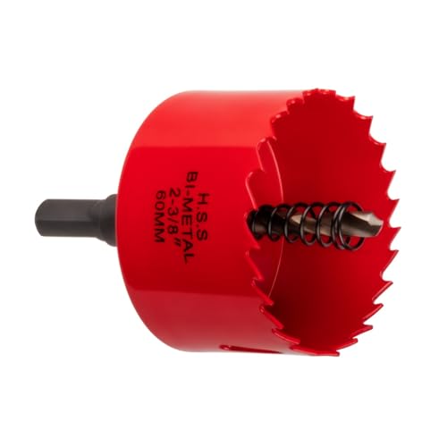 Professionelle Universal Lochsäge Ø 28-68mm aus HSS Bi-Metall für Aluminium, Holz, OSB, PVC, Kunststoff, Gipskarton (HSS Bi-Metall, 60 mm) von S-Polytec