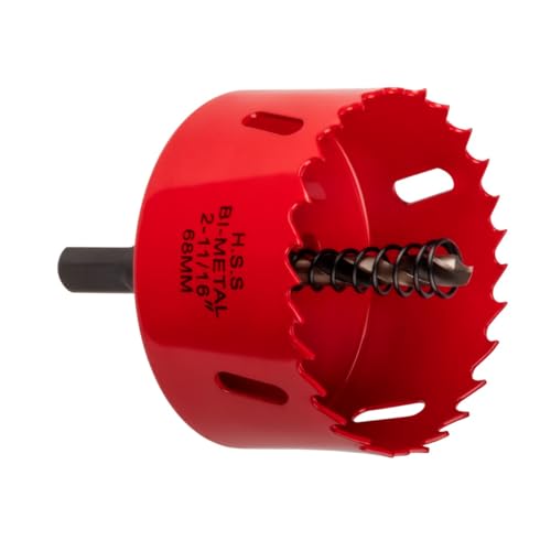 Professionelle Universal Lochsäge Ø 28-68mm aus HSS Bi-Metall für Aluminium, Holz, OSB, PVC, Kunststoff, Gipskarton (HSS Bi-Metall, 68 mm) von S-Polytec
