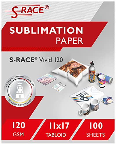 S-RACE Sublimationspapier Vivid 120 11 x 17 (Executive size) Standard (100 Blatt) von S-RACE