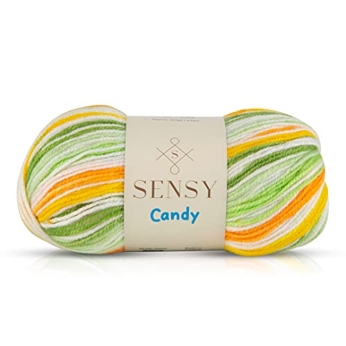 Sensy Candy Garn, 3,5 Oz, 251 Yards, Mehrfarbig für Häkeln und Stricken, Handarbeit, Stärke 3 Leicht (5437) von S SENSY