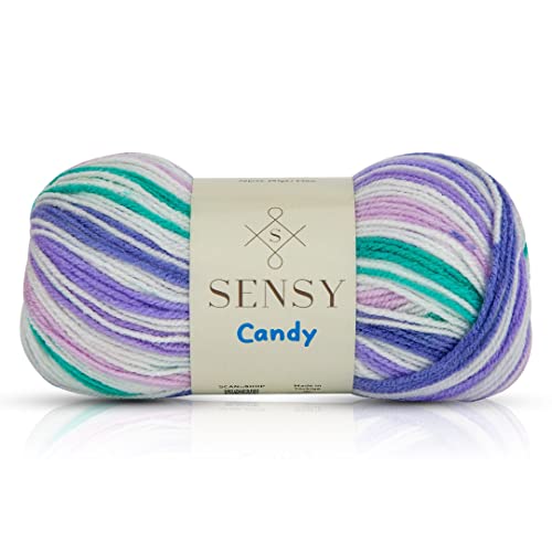 Sensy Candy Garn, 3,5 oz, 251 Yards, Mehrfarbig für Häkeln und Stricken, Handarbeit, Stärke 3 Leicht (5847) von S SENSY