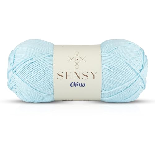 Sensy Chino Weiches Baumwollgarn für Babys und Amigurumi, 3,5 Oz, 360 Yards, Stärke 2 Fein (Himmelblau) von S SENSY