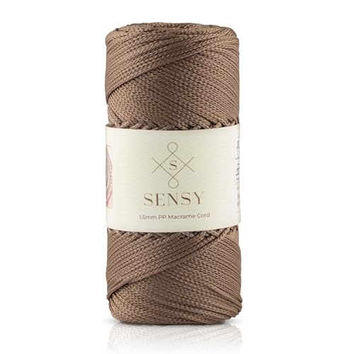 Sensy Premium 1,5 mm 160 Meter Polyester-Seil, 100% Polypropylen, Makramee-Schnur, 1,5 mm, Häkelnadel, Makramee-Seil, Häkelgarn, Geschenk für Stricker, Nerz Sensy Premium 1,5 mm 160 Meter Polyester-Seil, 100% Polypropylen, Makramee-Schnur, 1,5 mm, Häkelnadel, Makramee-Seil, Häkelgarn, Geschenk für Stricker, Nerz von S SENSY