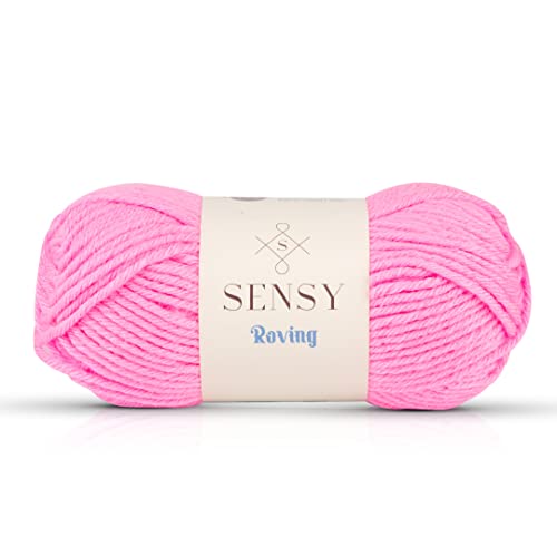 Sensy Roving Yarn, 3.5 oz, 132 Yards, Gauge 5 Bulky (Neon Pink) von S SENSY