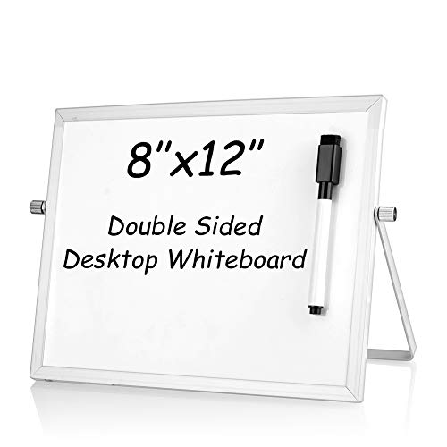 euroharry Trockenlöschen Whiteboard Weiße Tafel Desktop Mini Staffelei umschaltbarer Notizblock (18x28cm) von S SIENOC