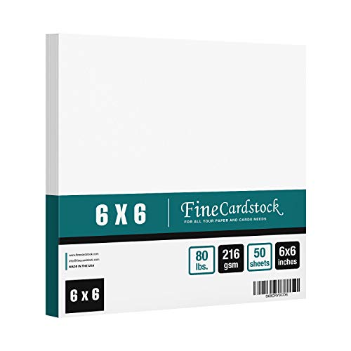 Feiner quadratischer Karton, 36,3 kg, hellweißes, dickes Papier, glatte Oberfläche, 50 Karten pro Packung, 15,2 x 15,2 cm Feiner quadratischer Karton, 36,3 kg, hellweißes, dickes Papier, glatte Oberfläche, 50 Karten pro Packung, 15,2 x 15,2 cm von S Superfine Printing